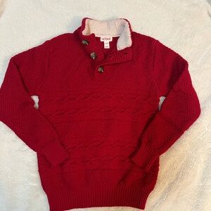Boy Red Mock-neck knit Sweater